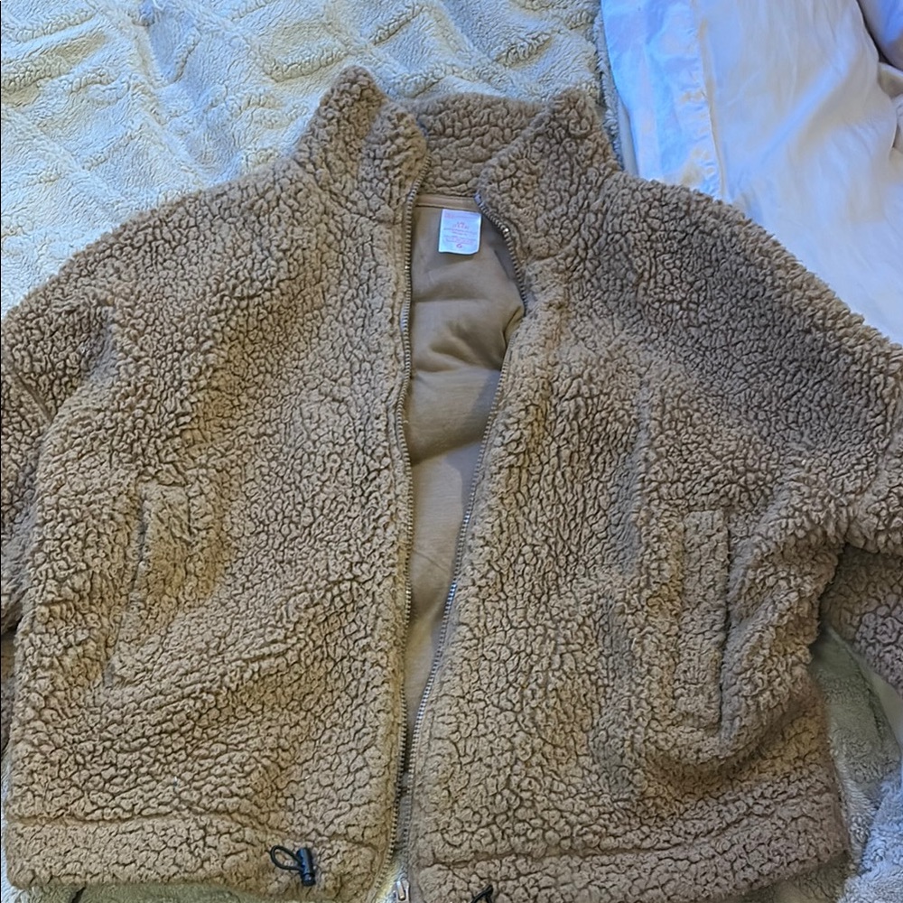 No Boundaries Tan Teddy Jacket
